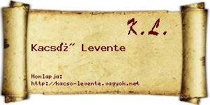 Kacsó Levente névjegykártya